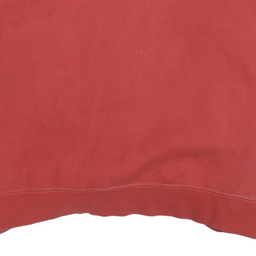 Nike Men's Red Pullover Sweatshirt L Relaxed Fit Fleece Logo Crew Neck