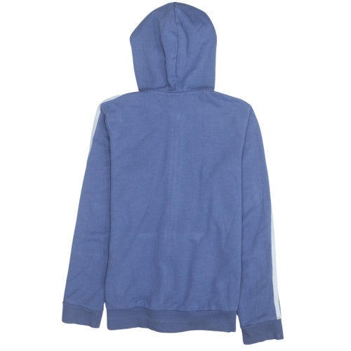 Adidas Women Blue Full Zip Hoodie S 8-10 Cotton Casual Hooded Sweatshirt