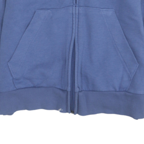 Adidas Women Blue Full Zip Hoodie S 8-10 Cotton Casual Hooded Sweatshirt