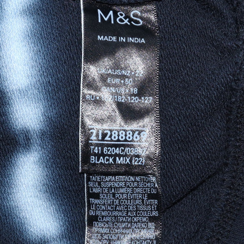 Marks and Spencer Womens Black Tie Dye Pullover Sweatshirt Size 22