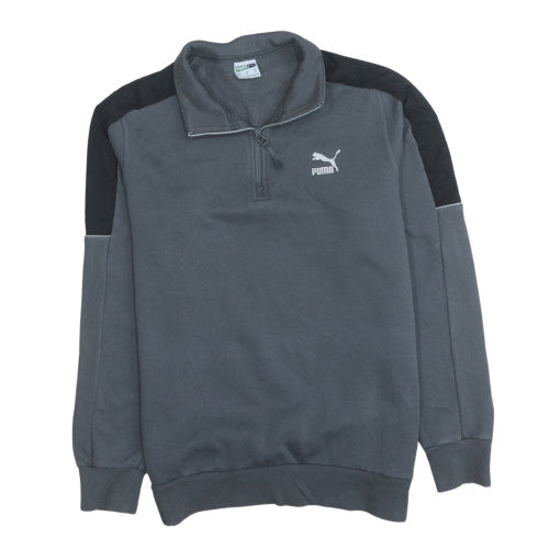 Puma Men’s Grey 1/4 Zip Pullover Fleece Sweatshirt M