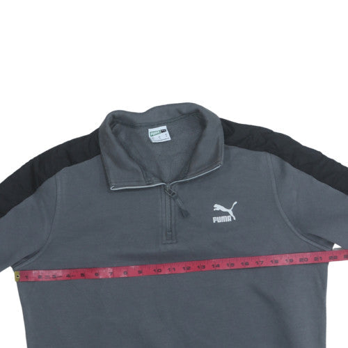 Puma Men’s Grey 1/4 Zip Pullover Fleece Sweatshirt M
