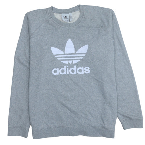Adidas Men's Grey XL Pullover Sweatshirt Crew Neck Logo Fleece