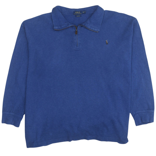 Ralph Lauren Men's Blue 2XL Half Zip Cotton Jumper Big & Tall