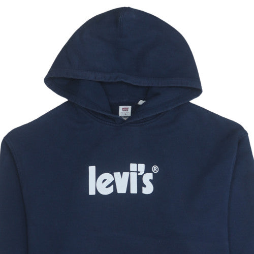 Levi's Men's Blue XL Pullover Hoodie Relaxed Fit Logo Sweatshirt