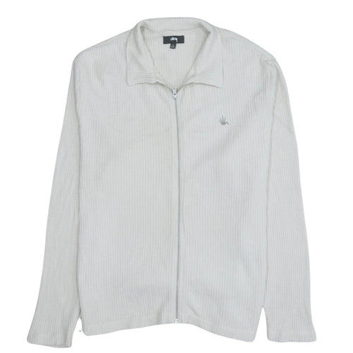 Stussy Men’s Beige Cotton Full Zip Track Jacket Size L