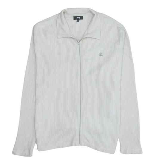 Stussy Men’s Beige Cotton Full Zip Track Jacket Size L