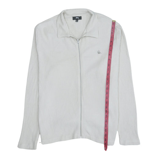 Stussy Men’s Beige Cotton Full Zip Track Jacket Size L