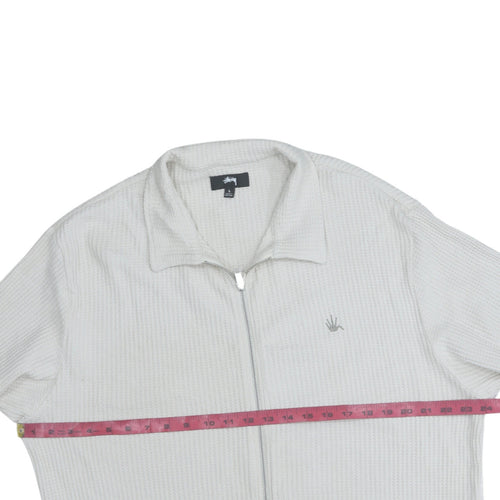 Stussy Men’s Beige Cotton Full Zip Track Jacket Size L
