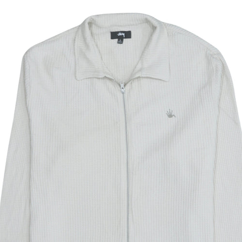 Stussy Men’s Beige Cotton Full Zip Track Jacket Size L