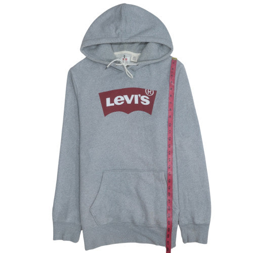 Levi's Men's Grey Pullover Hoodie M Graphic Print Cotton Blend