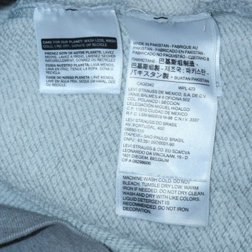 Levi's Men's Grey Pullover Hoodie M Graphic Print Cotton Blend