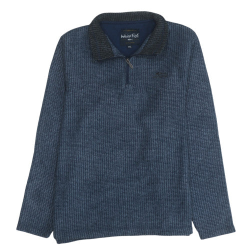 Weird Fish Men's Blue 2XL 1/4 Zip Fleece Pullover Sweatshirt