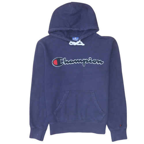 Champion Women’s Navy Small Pullover Hoodie 100% Cotton Logo