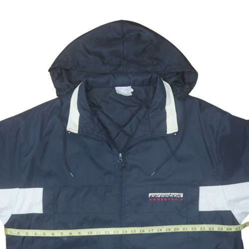 Reebok Mens Navy 2XL Hooded Windbreaker Jacket with Full Zip