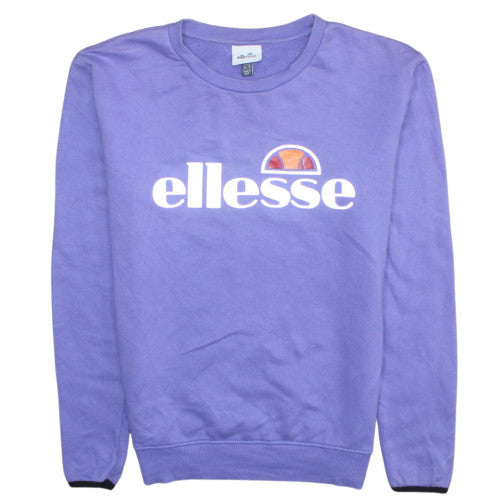 Ellesse Womens Purple Logo Crew Neck Sweatshirt UK 8