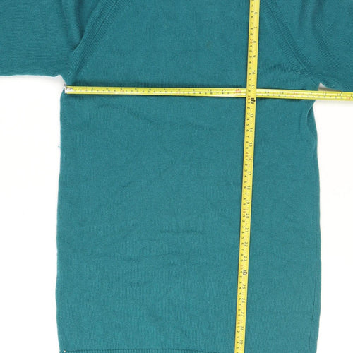 Jaeger Women’s Green Wool Cashmere Mock Neck Jumper Size S