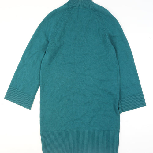 Jaeger Women’s Green Wool Cashmere Mock Neck Jumper Size S