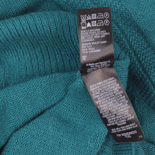 Jaeger Women’s Green Wool Cashmere Mock Neck Jumper Size S