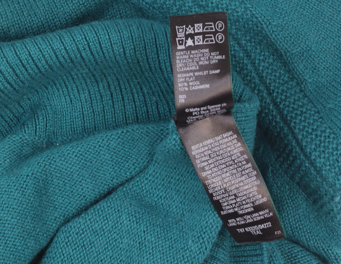 Jaeger Women’s Green Wool Cashmere Mock Neck Jumper Size S