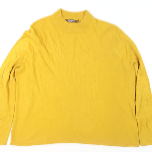 Bonmarche Women Yellow Acrylic Mock Neck Pullover Jumper Size 24/26