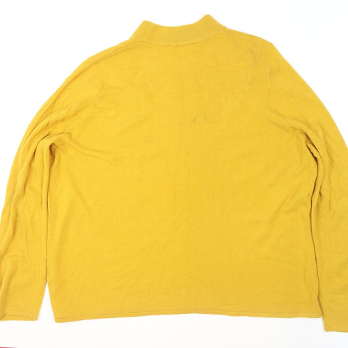 Bonmarche Women Yellow Acrylic Mock Neck Pullover Jumper Size 24/26