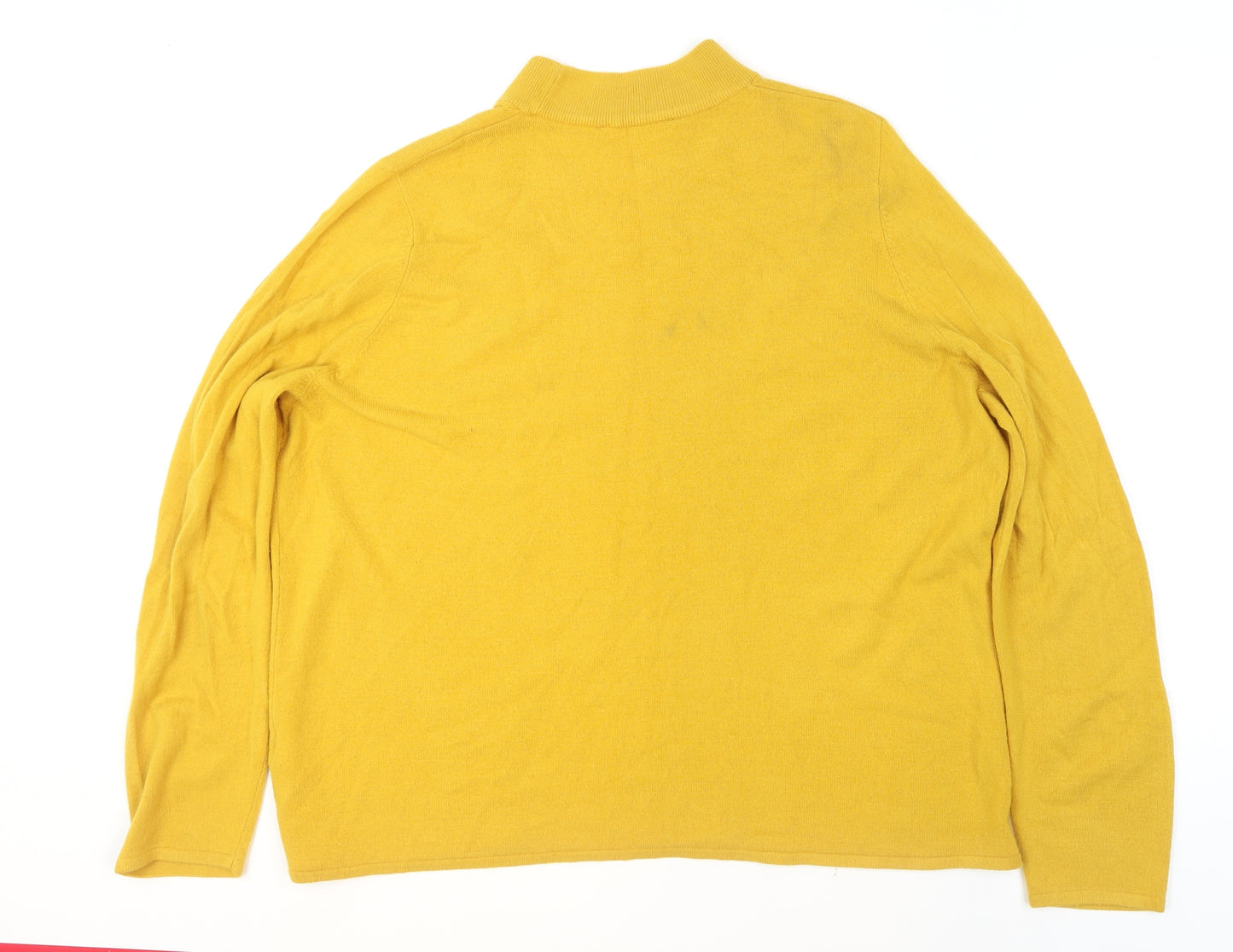 Bonmarche Women Yellow Acrylic Mock Neck Pullover Jumper Size 24/26