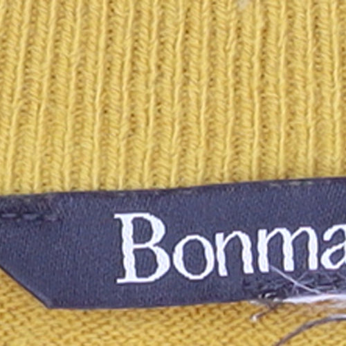 Bonmarche Women Yellow Acrylic Mock Neck Pullover Jumper Size 24/26