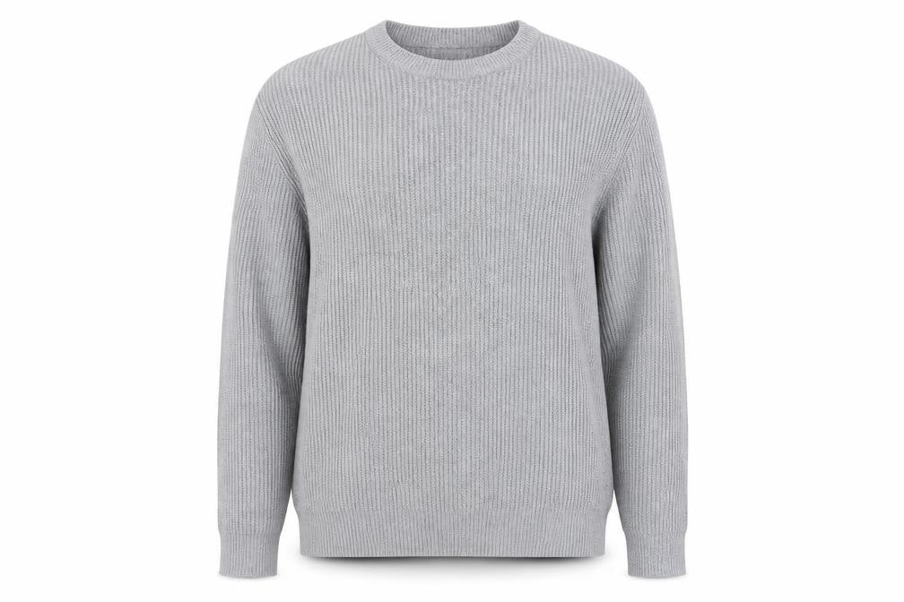 Front view of Marks & Spencer Women Grey Chunky-Knit Wool Blend Jumper XL