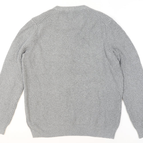 Marks and Spencer Women Grey Chunky-Knit Wool Blend Jumper XL
