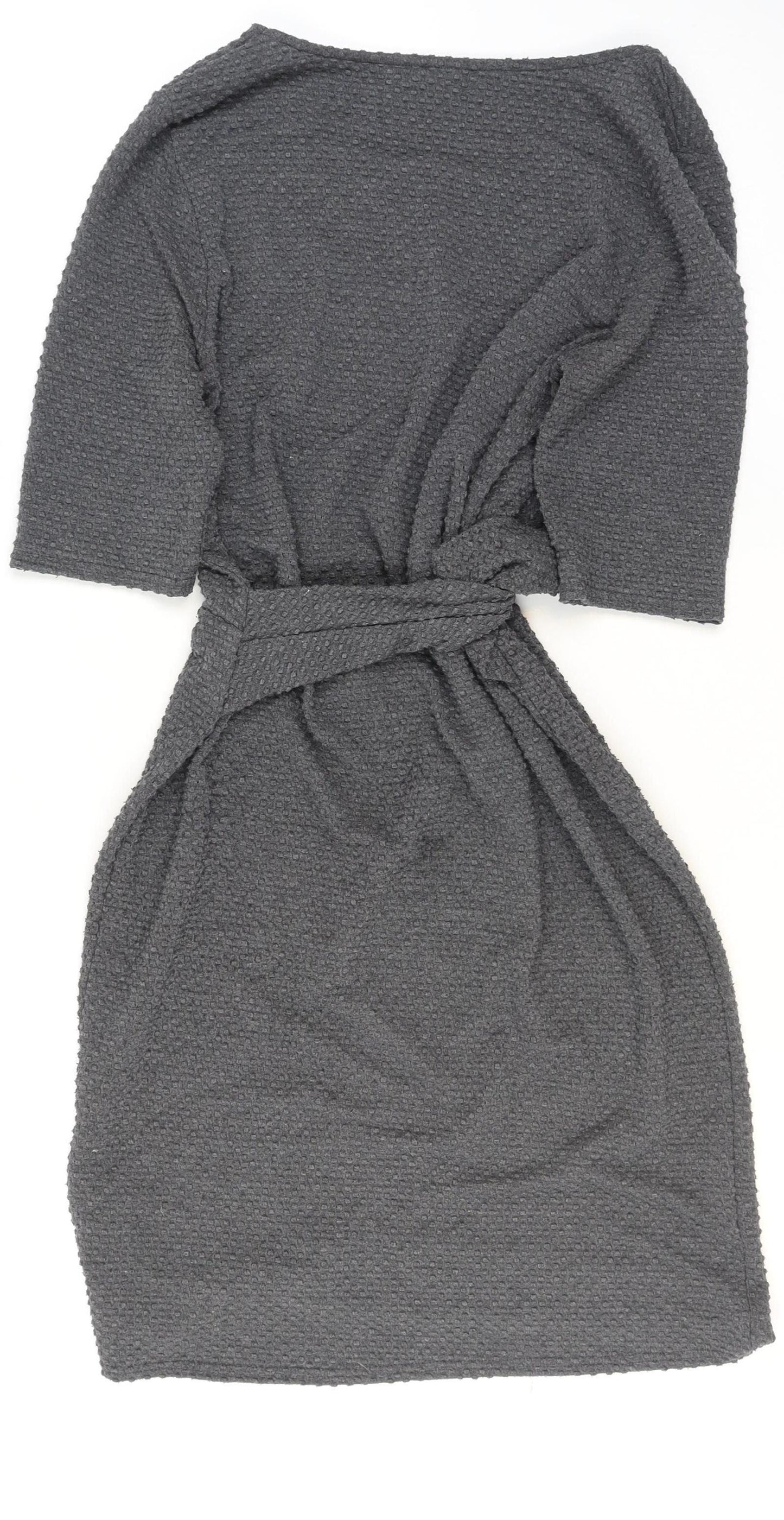 Phase Eight Women Grey Size 16 Sheath Twist Front Knit Dress