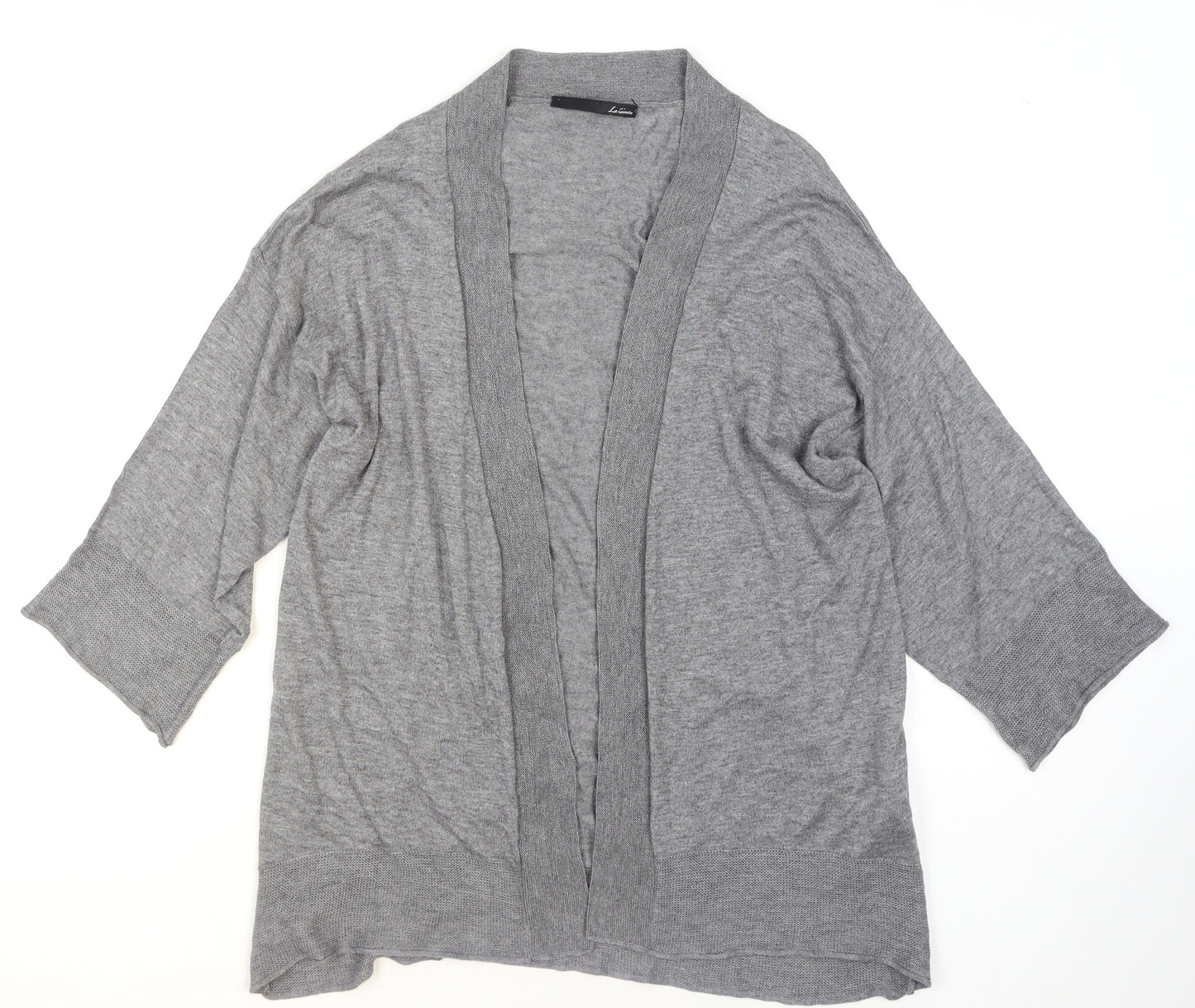 Le Comte Women's Grey 3/4 Sleeve Knit Cardigan Size 12