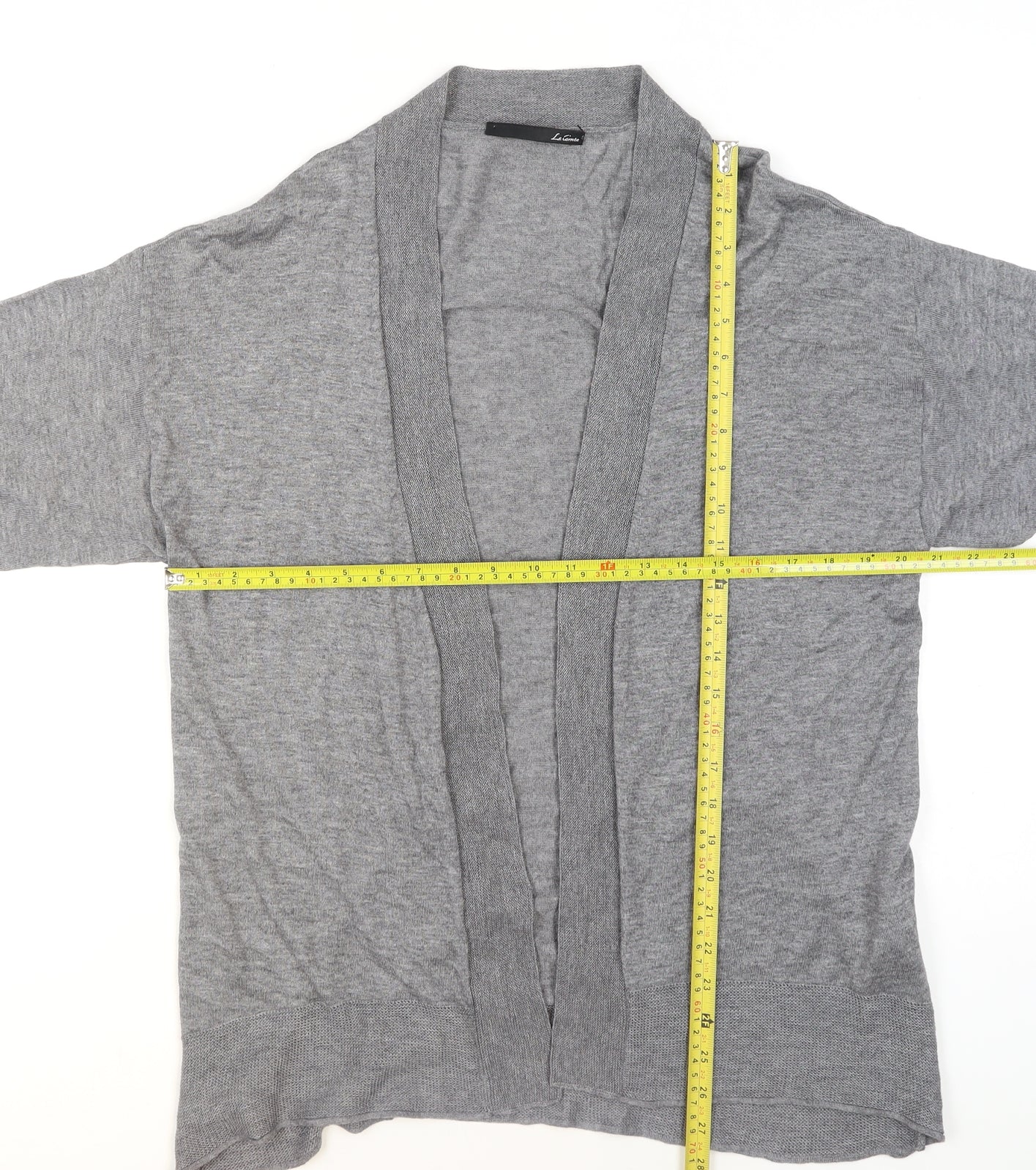 Le Comte Women's Grey 3/4 Sleeve Knit Cardigan Size 12