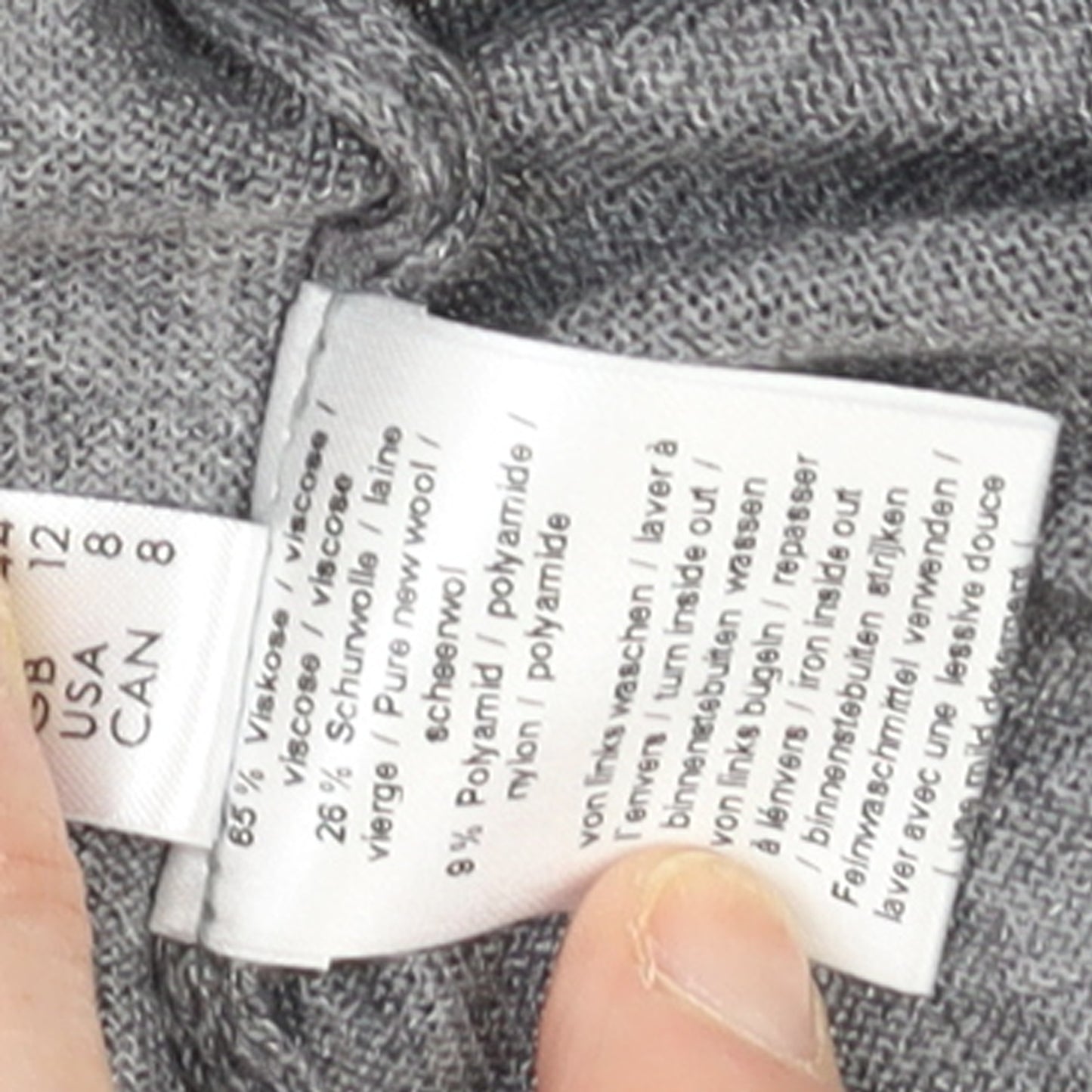 Le Comte Women's Grey 3/4 Sleeve Knit Cardigan Size 12