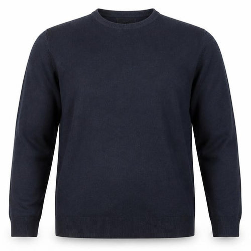 Marks and Spencer Men's Blue L Crew Neck Cotton Blend Jumper