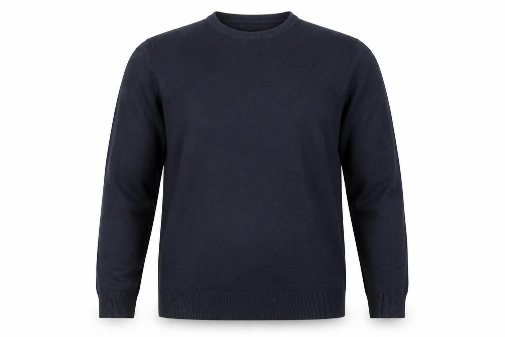 Marks and Spencer Men's Blue L Crew Neck Cotton Blend Jumper
