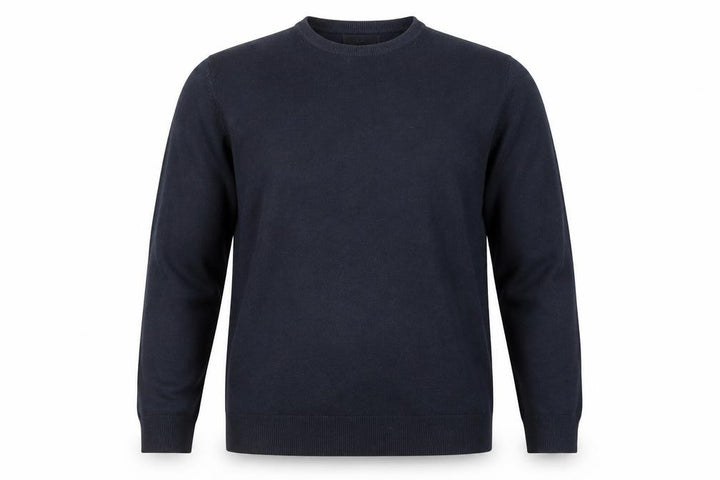 Marks and Spencer Men's Blue L Crew Neck Cotton Blend Jumper