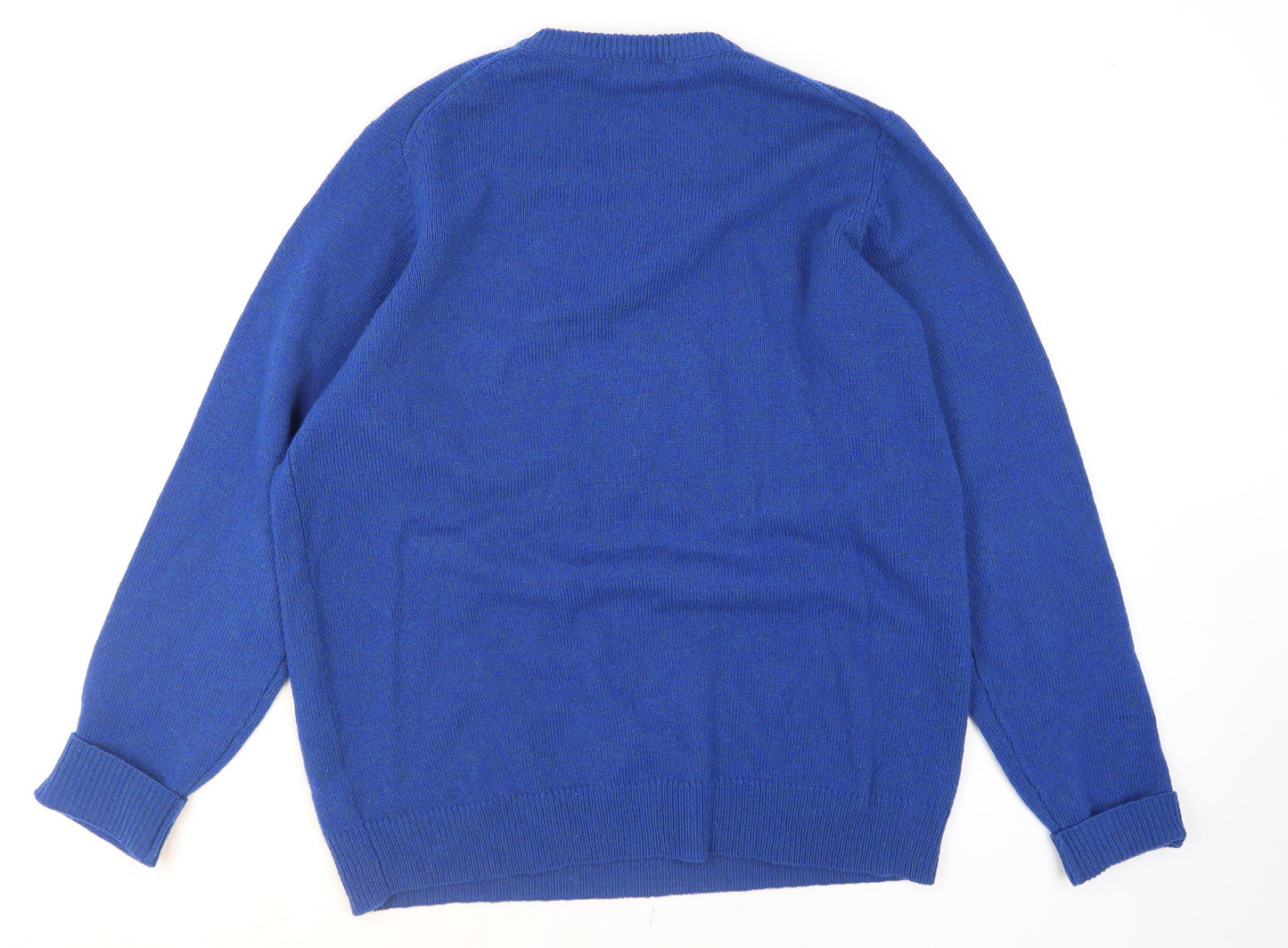 James Pringle Men's Blue Wool V-Neck Pullover Jumper M