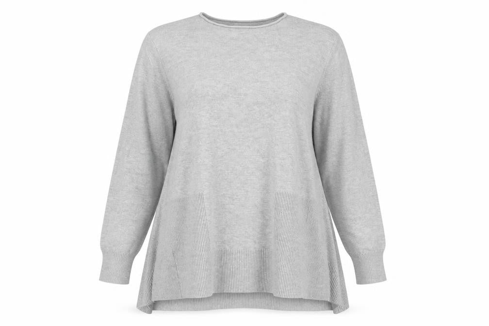 Front view of Anamor Women Grey Relaxed Fit Knit Long Sleeve jumper M