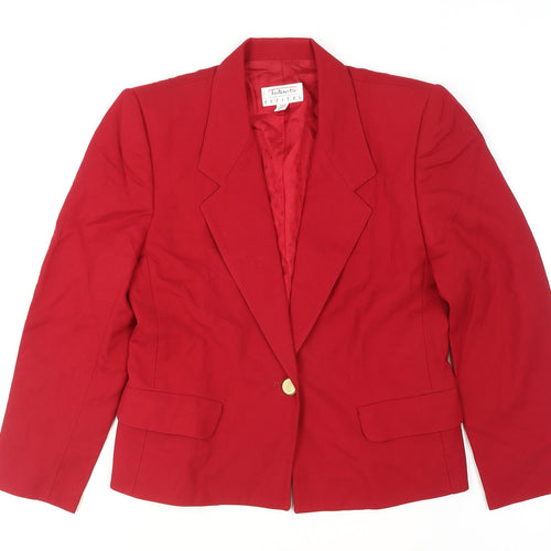Talbots Women's Red Wool Petite Blazer Jacket Size 2P