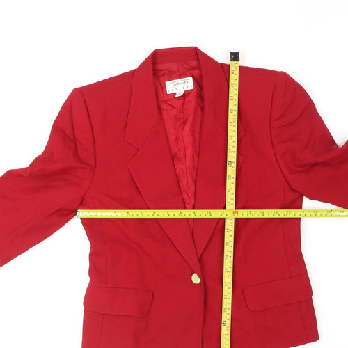 Talbots Women's Red Wool Petite Blazer Jacket Size 2P