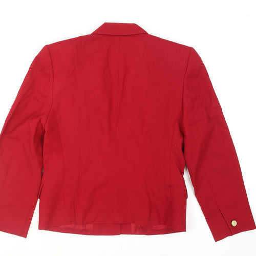 Talbots Women's Red Wool Petite Blazer Jacket Size 2P