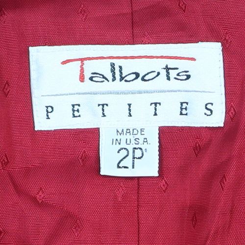 Talbots Women's Red Wool Petite Blazer Jacket Size 2P