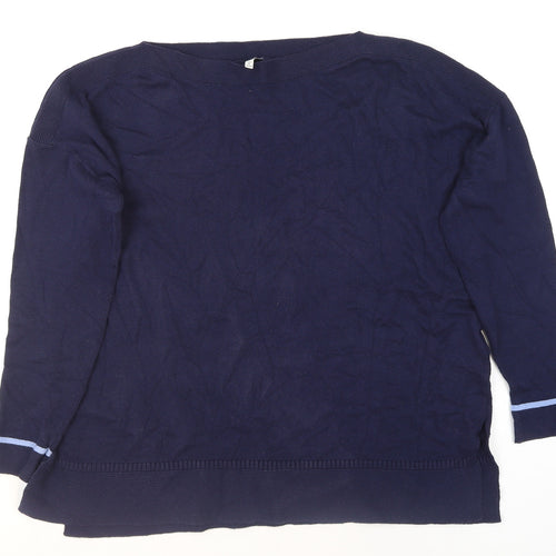 Joules Women’s Blue Cotton Wool Boat Neck Jumper UK 8
