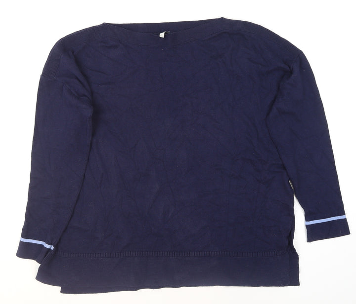 Joules Women’s Blue Cotton Wool Boat Neck Jumper UK 8