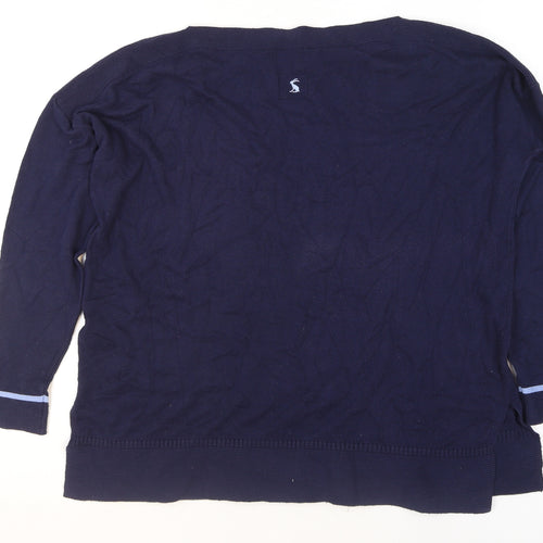 Joules Women’s Blue Cotton Wool Boat Neck Jumper UK 8