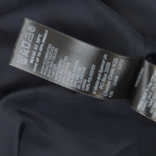 Marks and Spencer Women's Blue Tweed Collarless Blazer Size 16