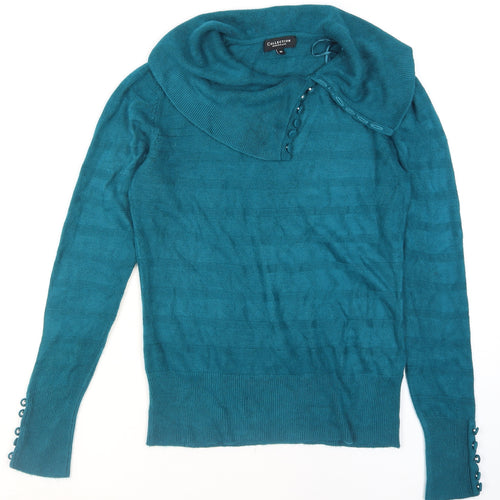 Debenhams Women’s Green Cowl Neck Long Sleeve Knit Jumper Size 10