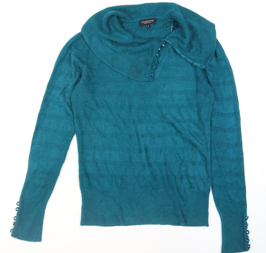 Debenhams Women’s Green Cowl Neck Long Sleeve Knit Jumper Size 10