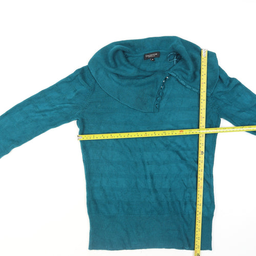 Debenhams Women’s Green Cowl Neck Long Sleeve Knit Jumper Size 10